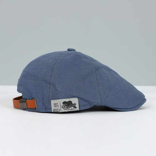 Close-up of a stylish men's adjustable beret. A versatile fashion accessory offering comfort & modern elegance.