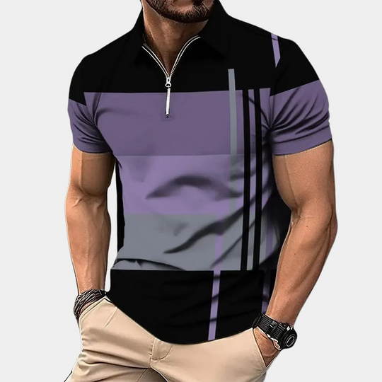 Comfortable men's modern polo shirt with tailored fit, short sleeve design. Ideal casual top for men's fashion.