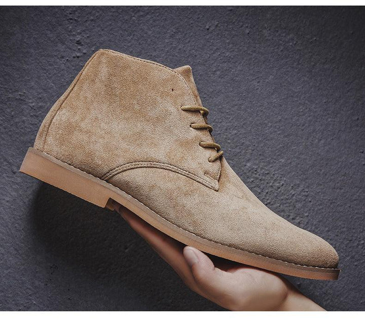 Men's modern khaki fashion boots, stylish and comfortable for everyday casual wear.