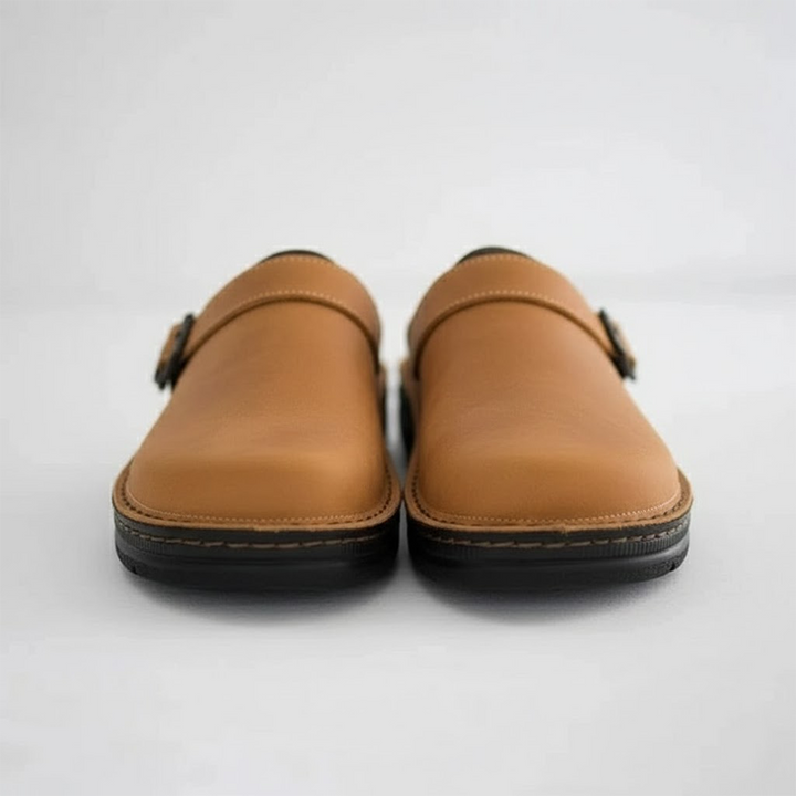 Men's orthopaedic slip-on clogs for all-day comfort with arch support.