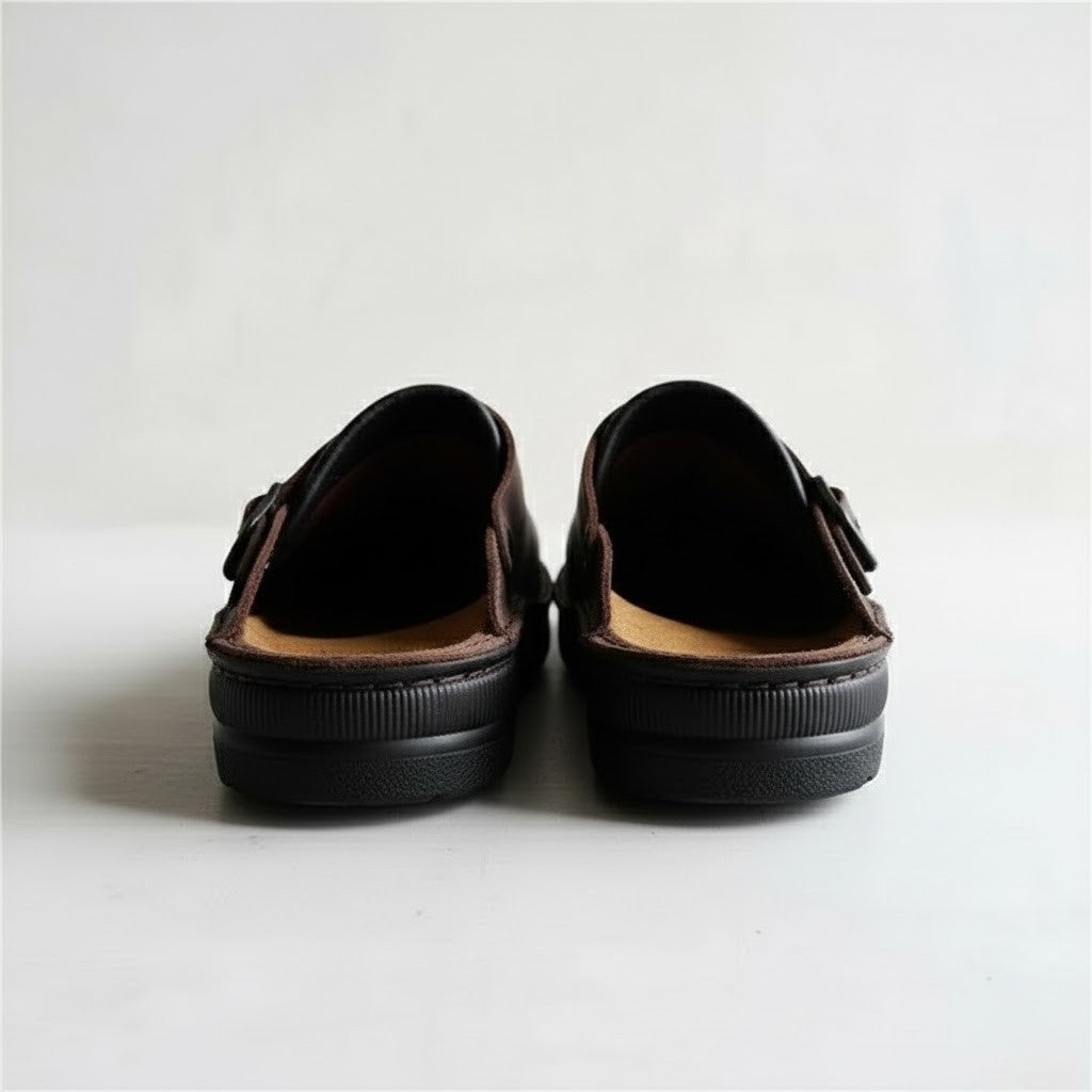 Supportive men's slip-on clogs, orthopaedic comfort shoes for ergonomic daily wear.