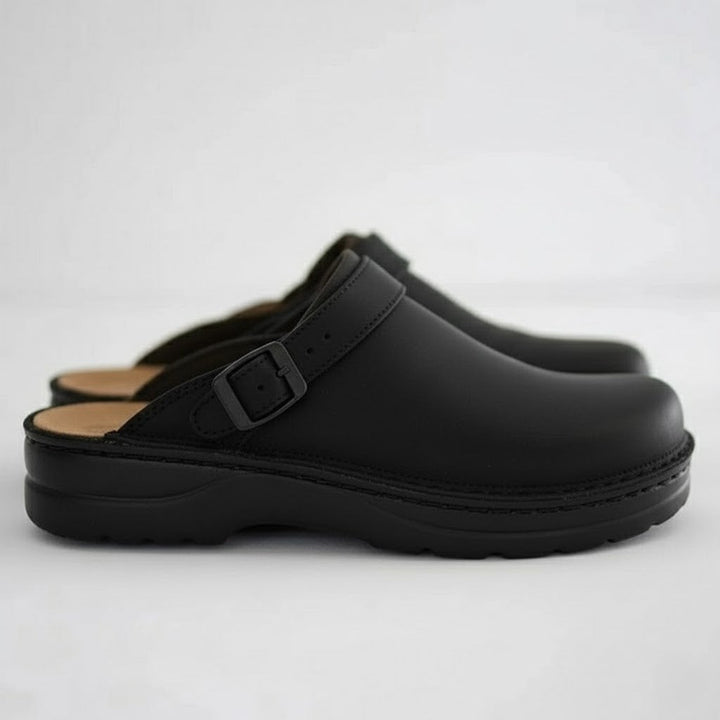 Easy wear men's orthopaedic slip-on clogs, designed for superior support and comfort.