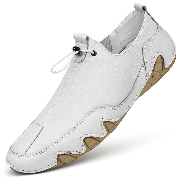 Men's orthopedic low-cut casual shoes for daily comfort, supportive lace-up design for foot health.