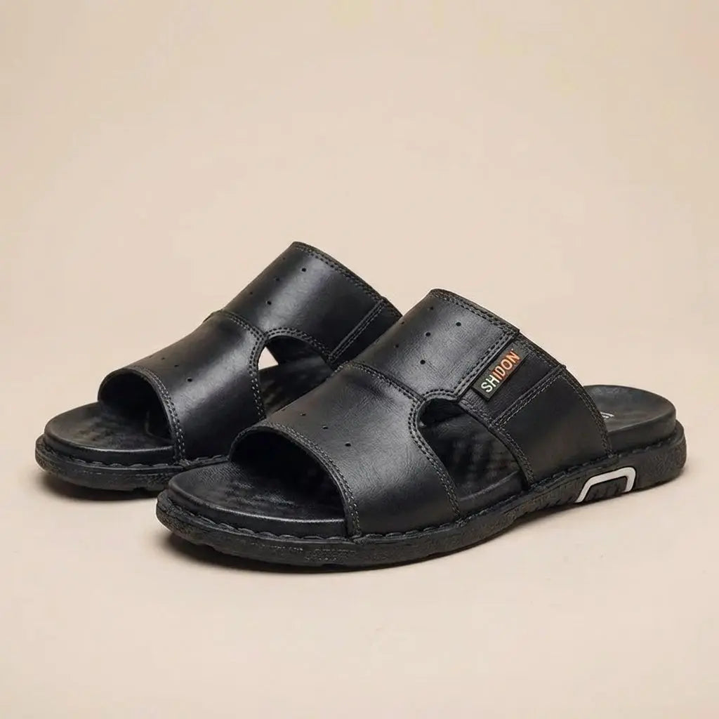 Men's orthopedic slide sandals, designed for foot health. Wide fit ensures ultimate comfort & support.