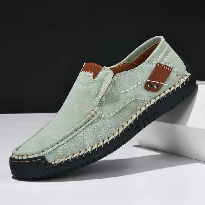Men's casual footwear: slip-on orthopedic shoes providing excellent arch support for comfort and daily stability.
