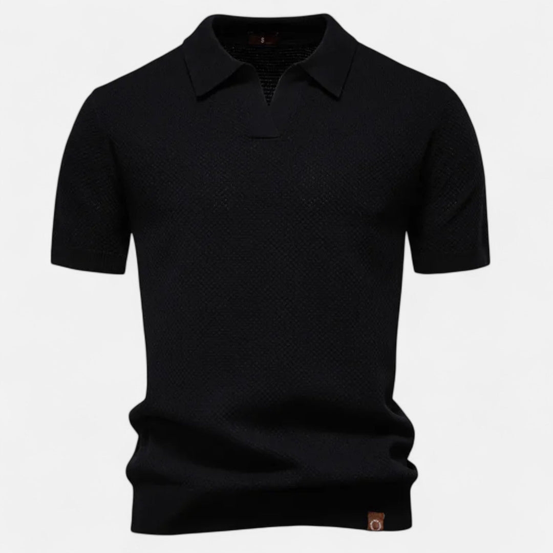Casual men's polo shirt with unique pineapple print, short sleeve, a comfortable & stylish summer top.