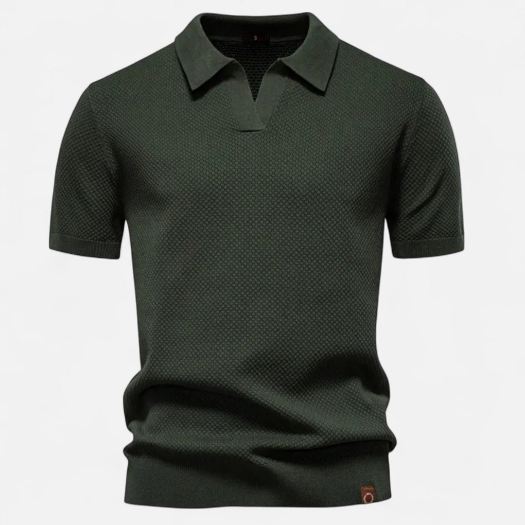 Timeless men's pineapple polo shirt, short sleeve, offering comfort & a stylish look for any casual event.