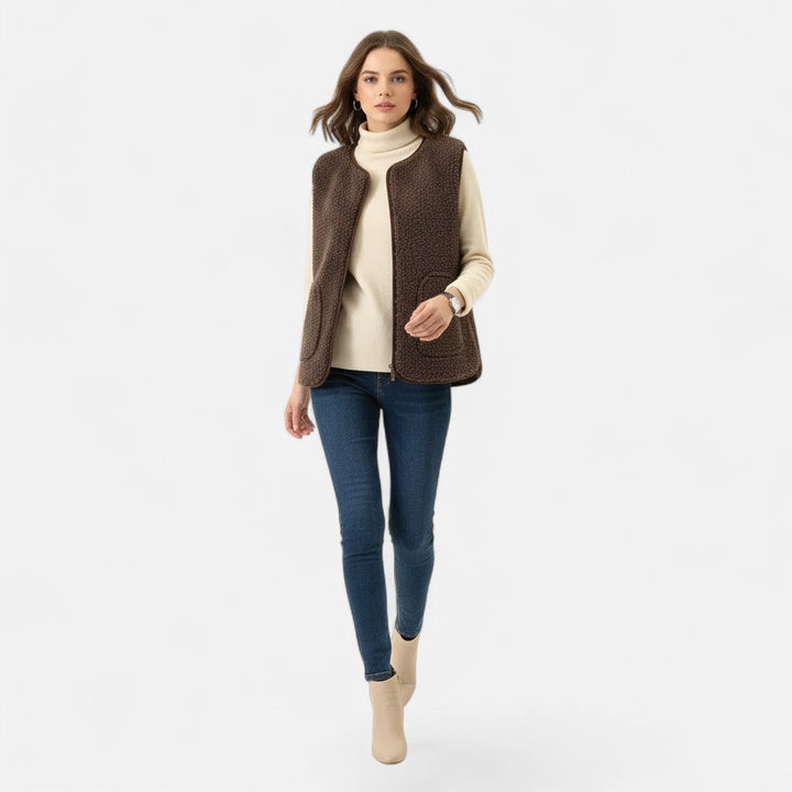 Soft and plush men's knit vest, made with a cashmere blend, excellent for versatile layering in cool weather.