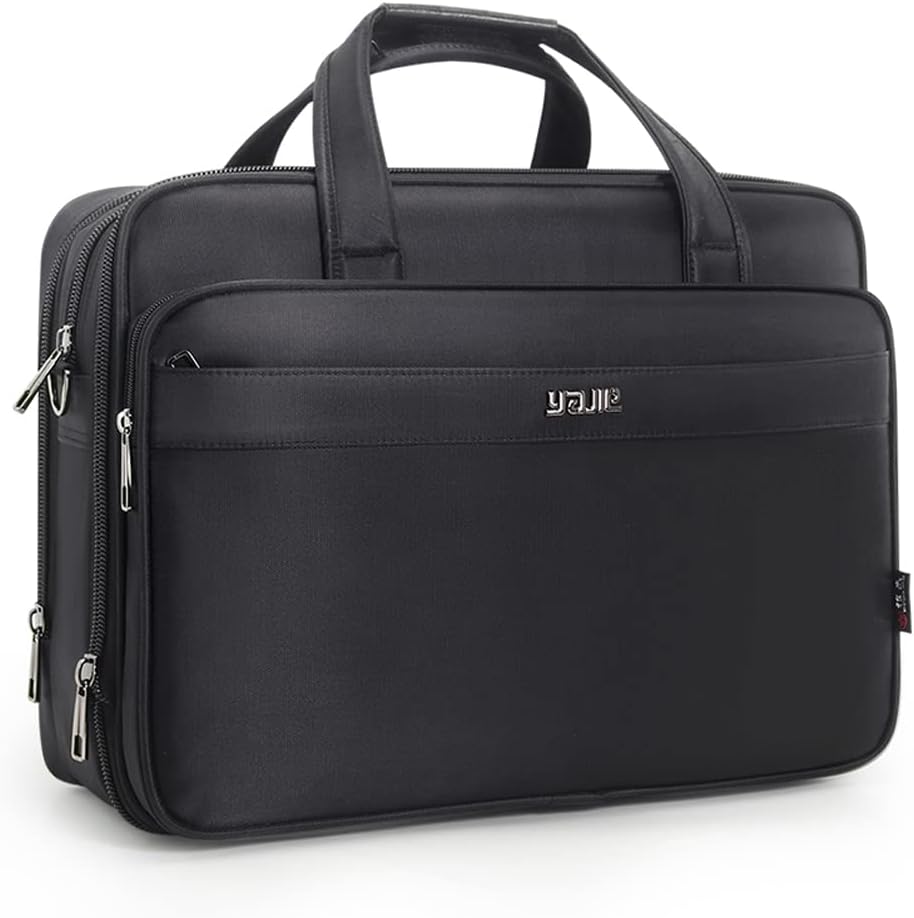 Men's professional canvas laptop tote bag for business travel & daily commute.