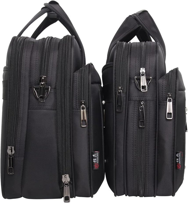 Durable men's canvas laptop tote, perfect for business trips & protecting your tech.