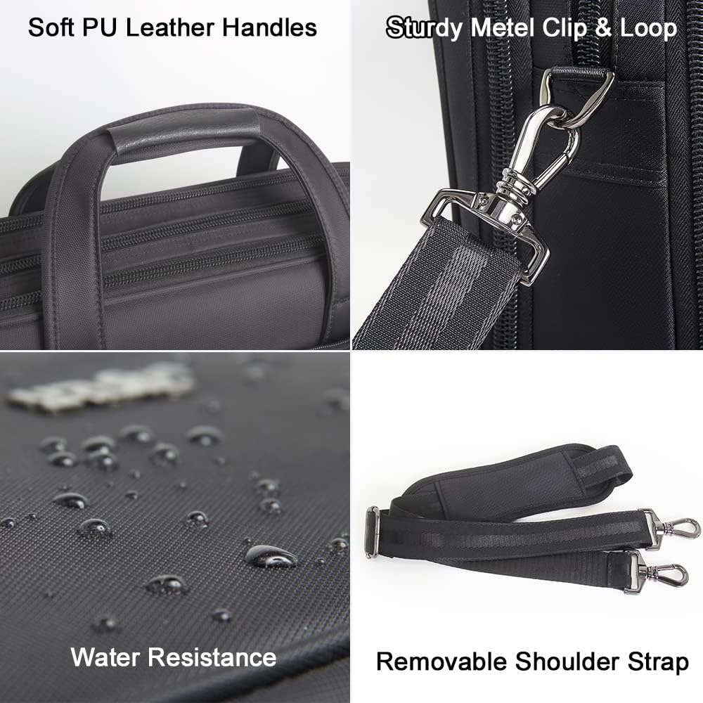 Organized men's professional tote bag in canvas, ideal for laptops & business accessories.