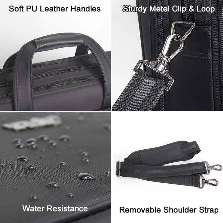 Organized men's professional tote bag in canvas, ideal for laptops & business accessories.