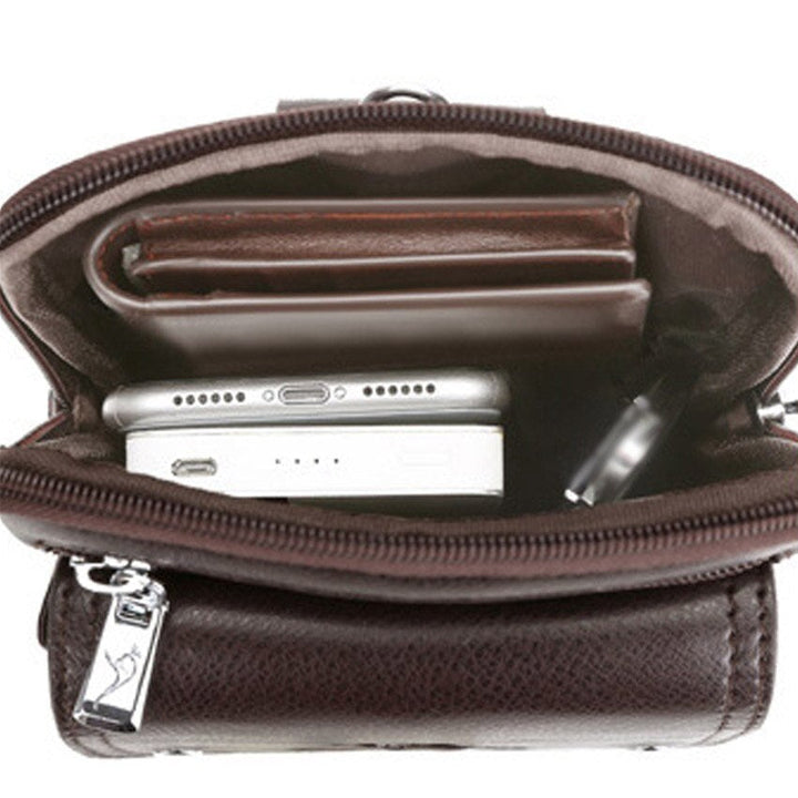 Stylish men's PU leather bag, perfect for daily carry, essentials & travel. Compact design.