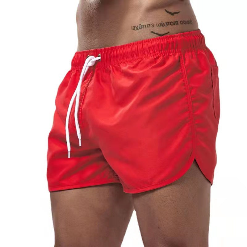 Adjustable fit men's swim trunks, perfect for beach, swimming, and casual summer wear.