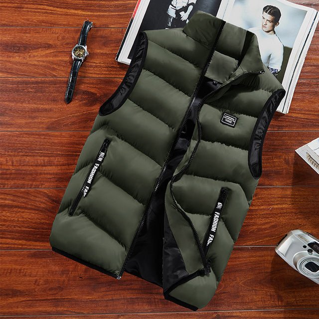 Comfortable men's quilted bodywarmer for layering, designed with zip pockets for convenience.