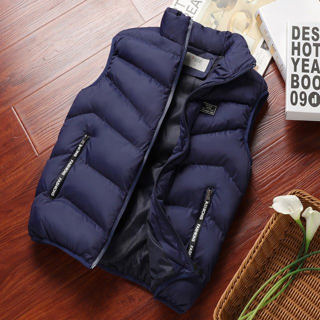 Men's quilted vest with zip pockets for casual wear, an essential layering piece.