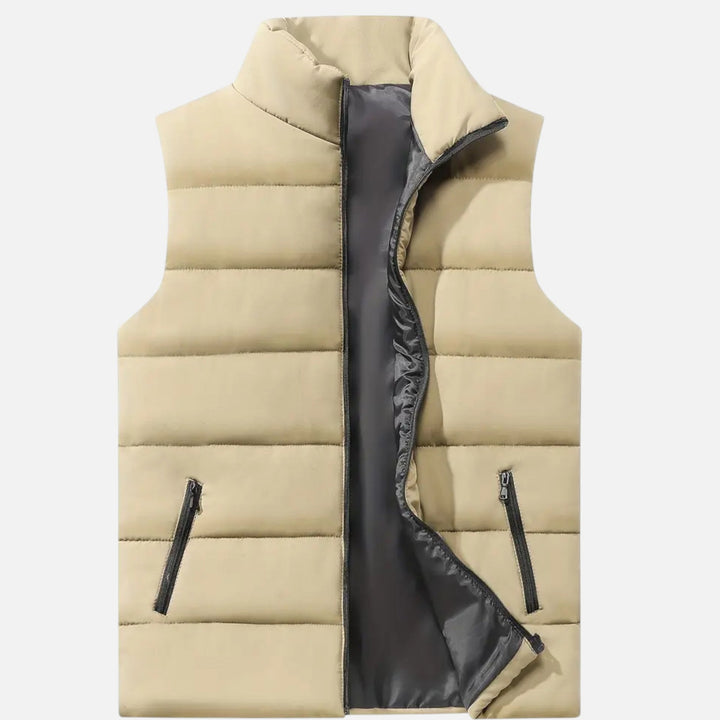 Men's quilted winter vest, lightweight & warm sleeveless jacket for casual autumn & winter outerwear.