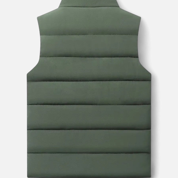 Comfortable men's quilted winter vest, offers lightweight warmth without bulk, great for daily wear.