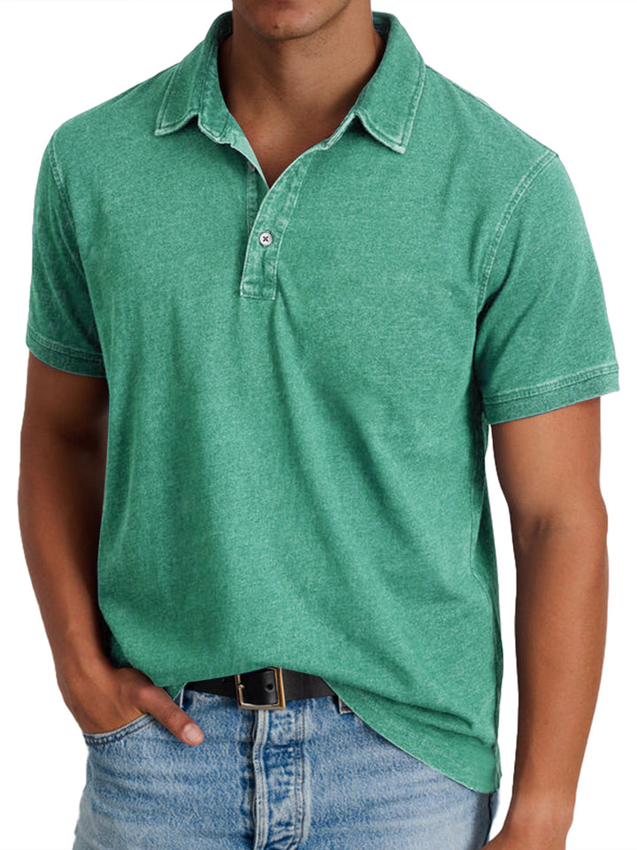 Classic men's collared polo shirt, button-down design for timeless casual fashion.