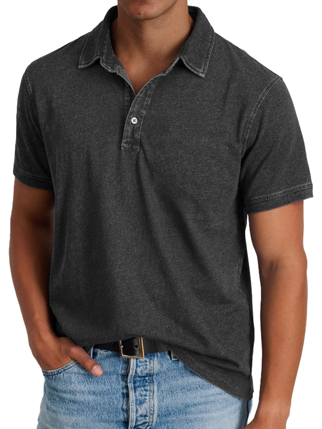 Refined men's button-down polo, offering heritage style and versatile comfort.