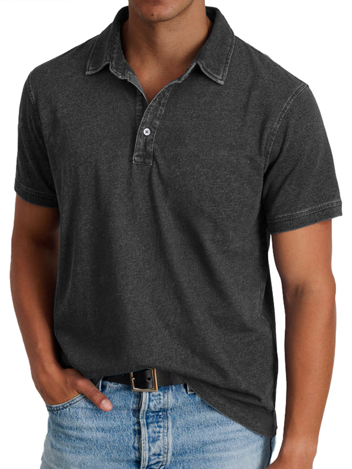 Refined men's button-down polo, offering heritage style and versatile comfort.