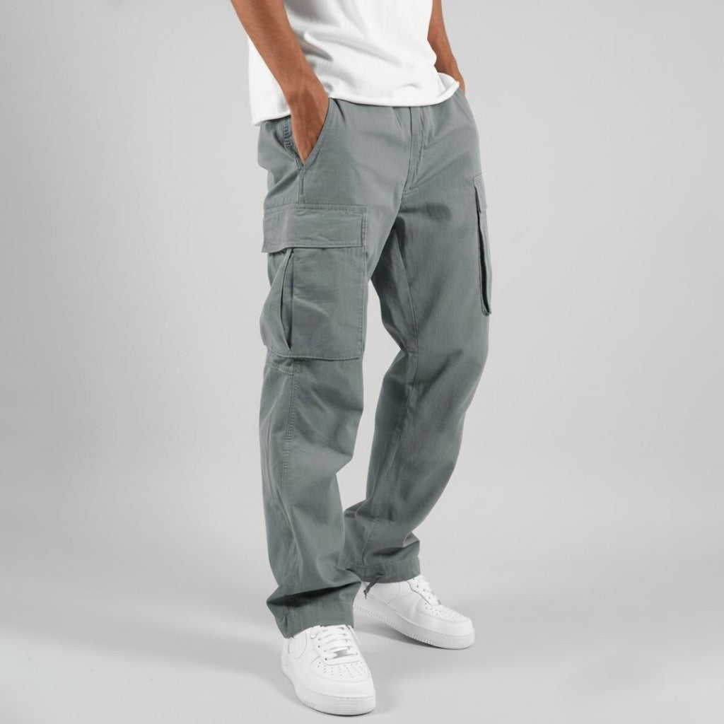 Durable men's utility cargo pants, relaxed fit for ultimate comfort & streetwear fashion.