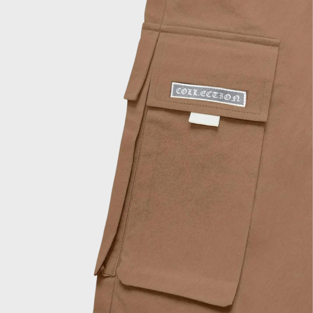 Gray men's comfortable drawstring cargo pants in a relaxed fit, great for everyday casual style.