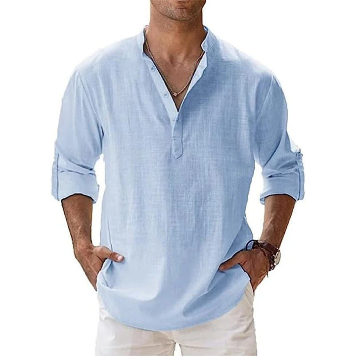 Versatile men's everyday casual shirt, relaxed fit. Breathable long sleeve ideal for summer and smart-casual looks.