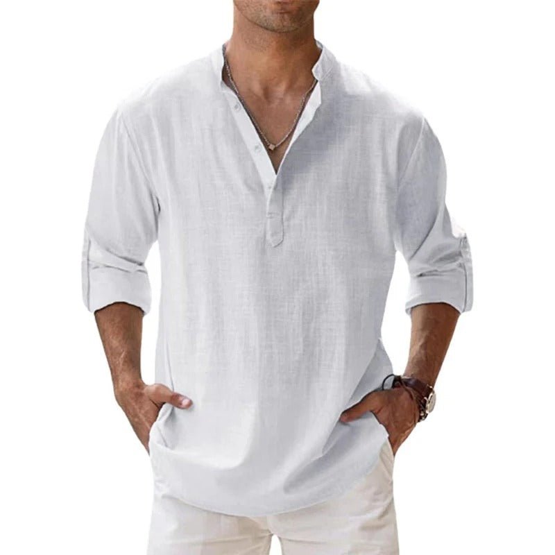 Modern men's relaxed fit casual shirt, breathable & comfortable. Versatile button-down for everyday summer outfits.