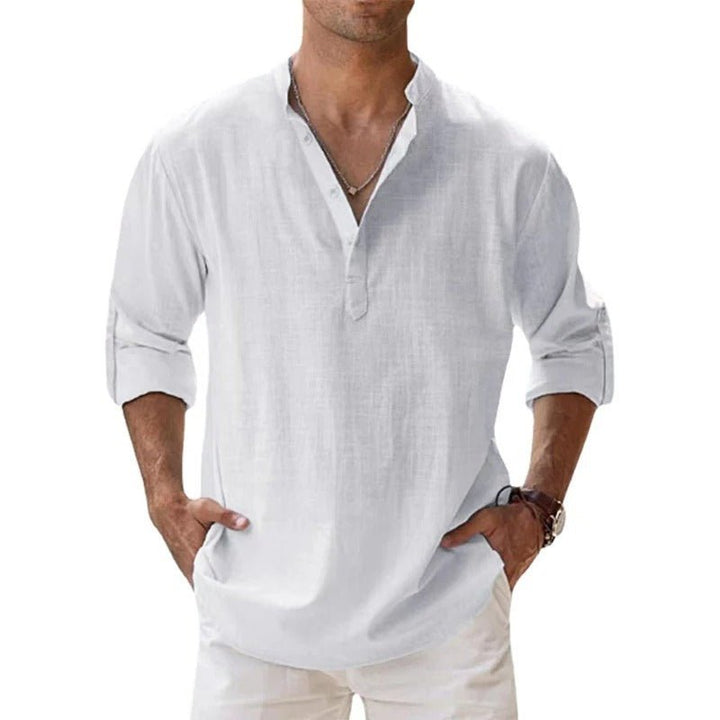 Modern men's relaxed fit casual shirt, breathable & comfortable. Versatile button-down for everyday summer outfits.