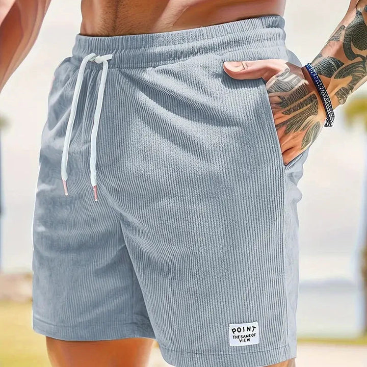Men's relaxed fit drawstring casual shorts for comfortable summer wear.