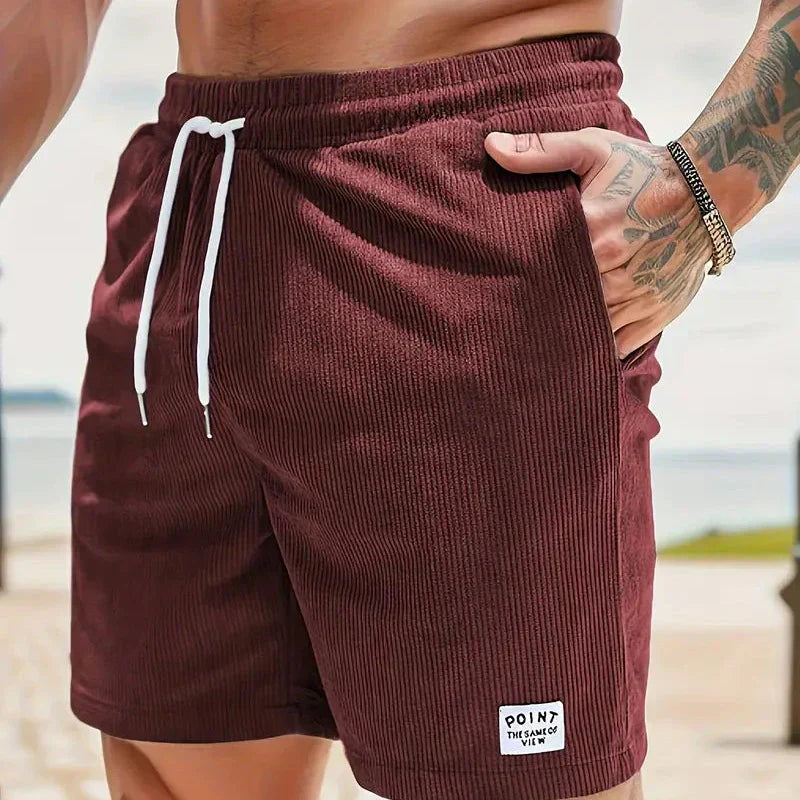 Casual men's shorts with drawstring, comfortable relaxed fit for warm weather.