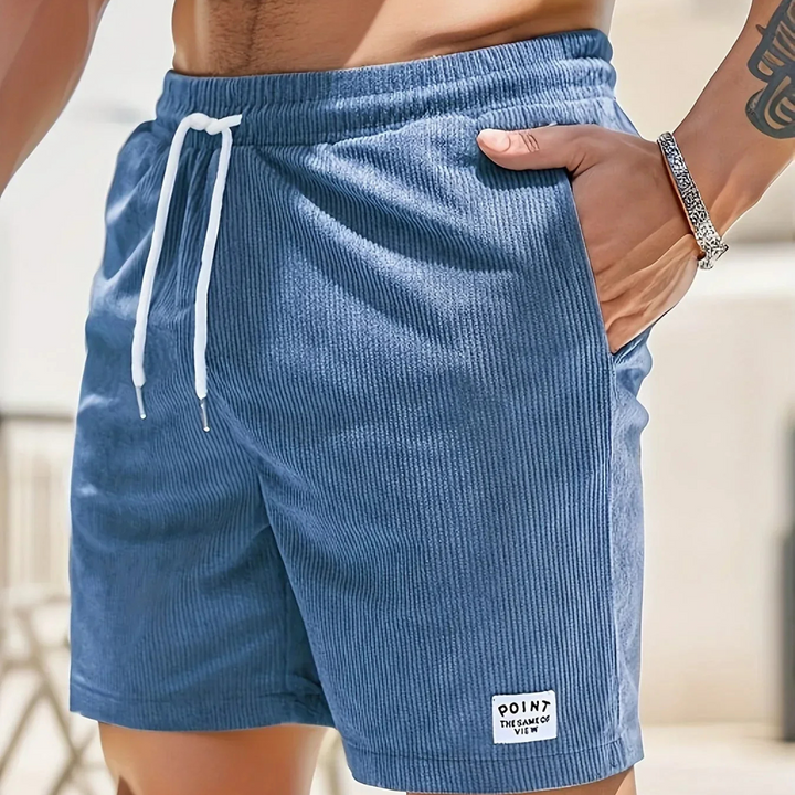 Stylish men's casual shorts with drawstring waist, perfect for everyday style.