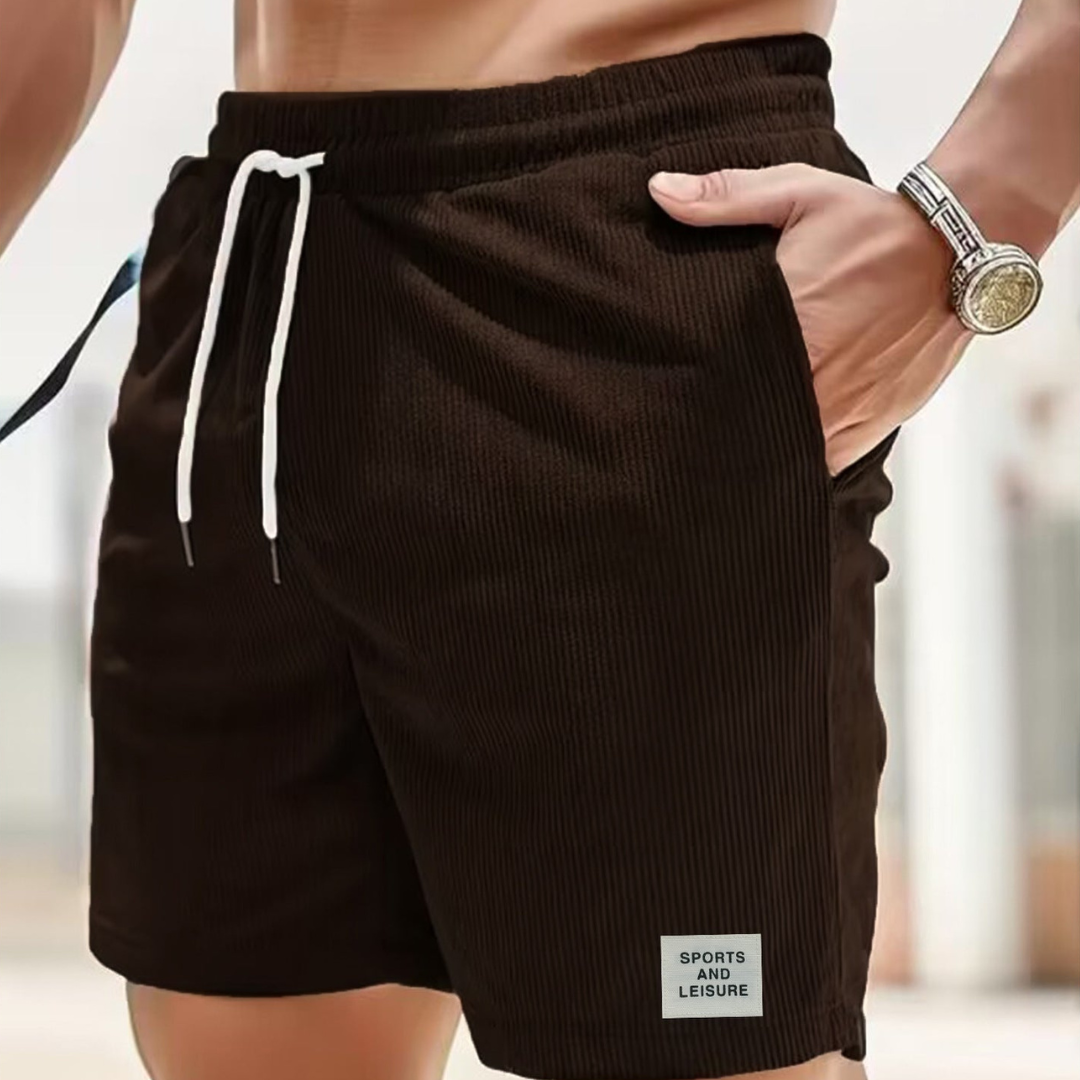Relaxed fit men's casual shorts with practical drawstring for all-day comfort.