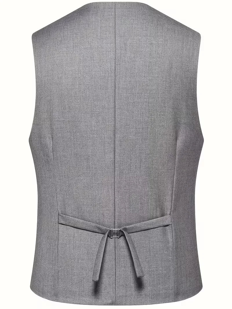 The perfect slim fit double-breasted 3-piece suit with waistcoat, an essential for men's wardrobes.