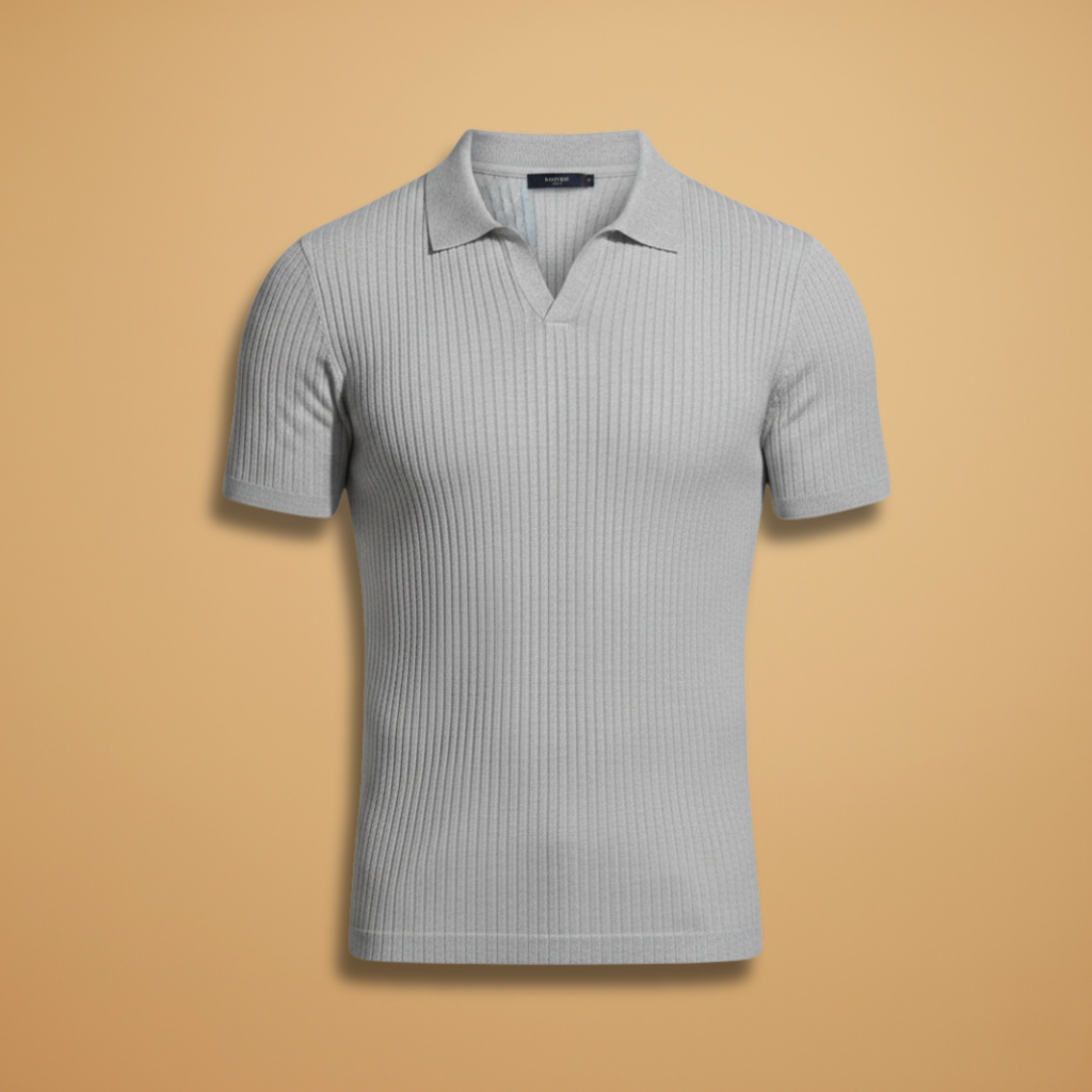 Men's slim fit ribbed polo shirt, short sleeve. Modern style for a polished casual and everyday look.