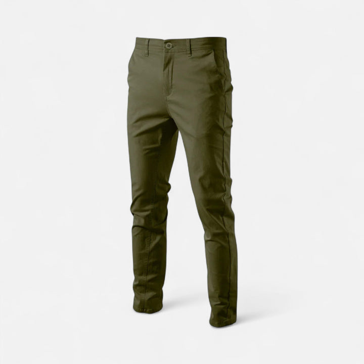 Men's smart casual chinos, tailored for versatile elegance from office to weekend.