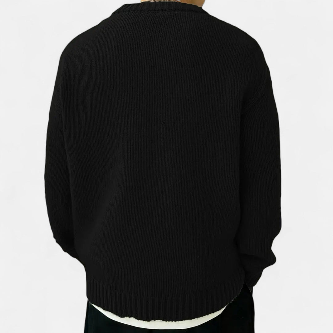Fashionable men's solid crew neck pullover sweater. A cozy and versatile piece for fall & winter men's wear.