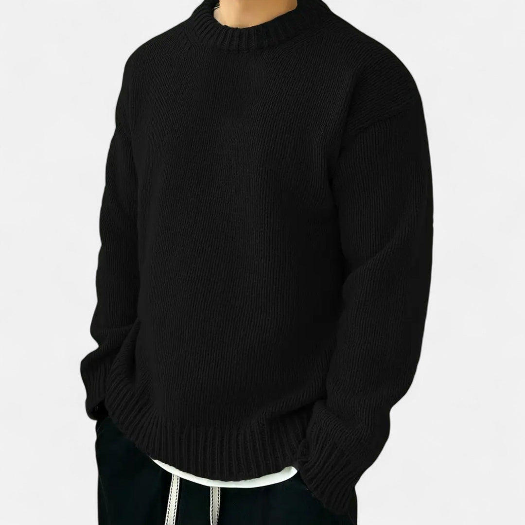 Essential men's solid crew neck sweater. A timeless pullover for modern fall & winter casual wear.