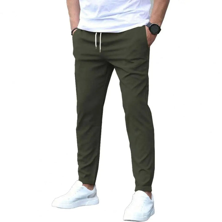 Casual men's loungewear joggers, featuring an elastic waistband and side pockets for ultimate comfort.