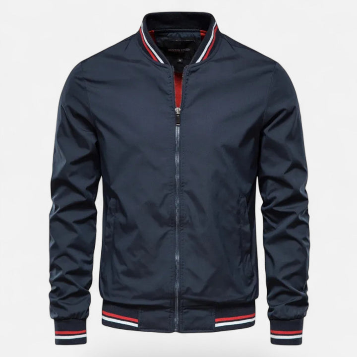 Men's fashion stand-collar non-iron jacket, an essential casual zip-up for everyday wear.