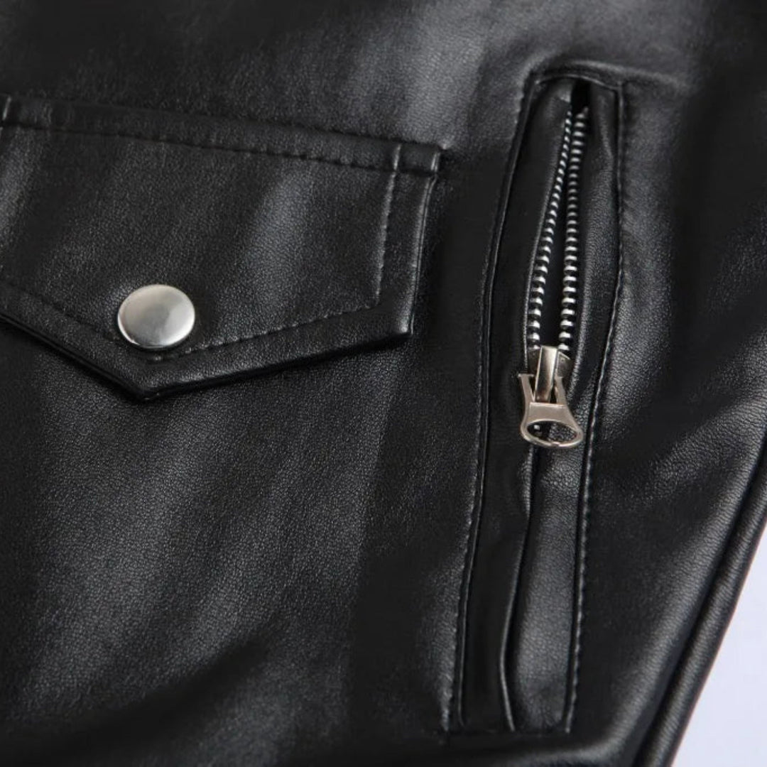 Versatile black men's bomber jacket, ideal for casual and smart occasions. Features a stylish belted hem & zipper pockets.