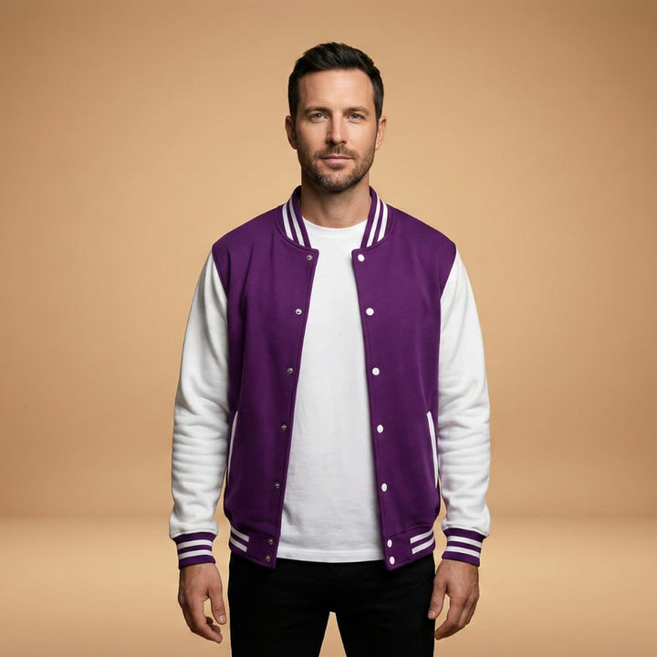 Men's trendy bomber jacket for versatile fashion. Features snap front, ribbed cuffs, and multiple practical pockets.