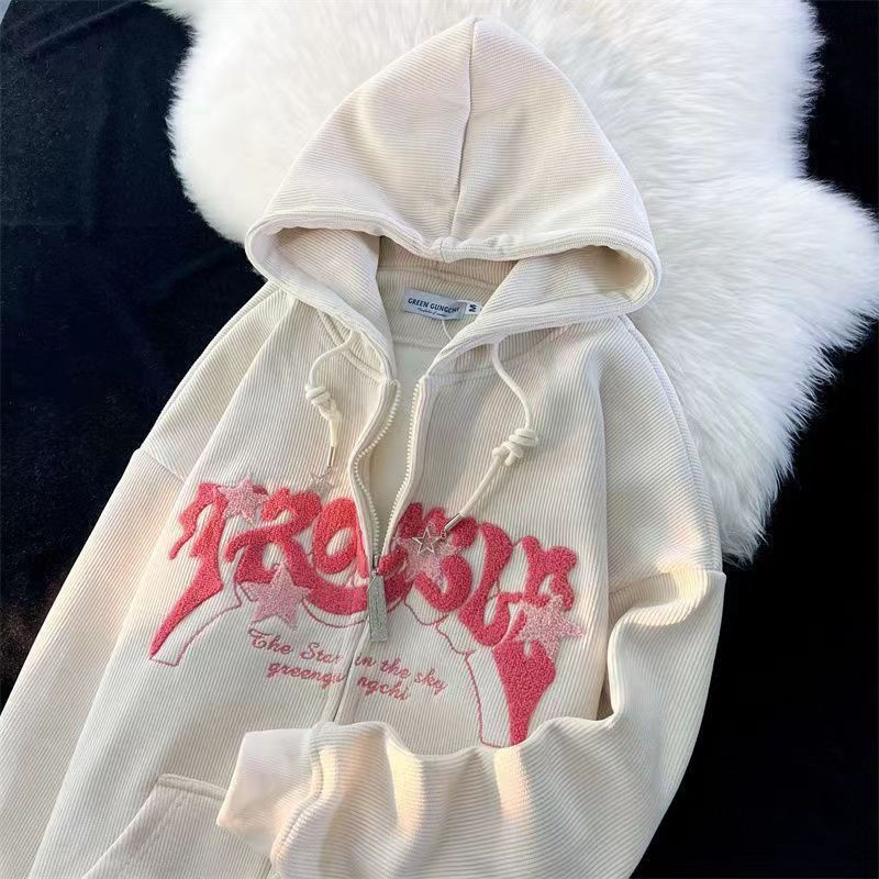 Front view of a man in a stylish embroidered men's hoodie, great for casual layering.
