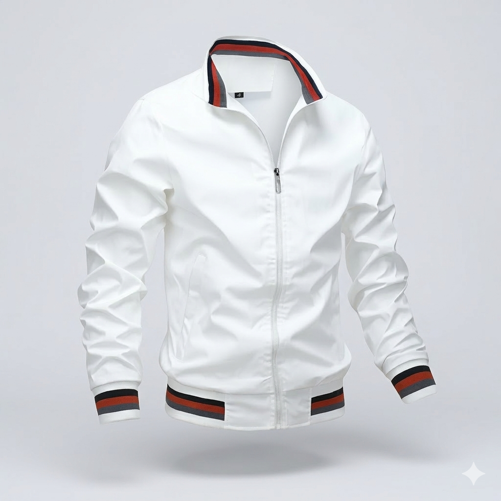 Men's stylish lightweight summer jacket with a practical zip front, perfect for casual modern outerwear.