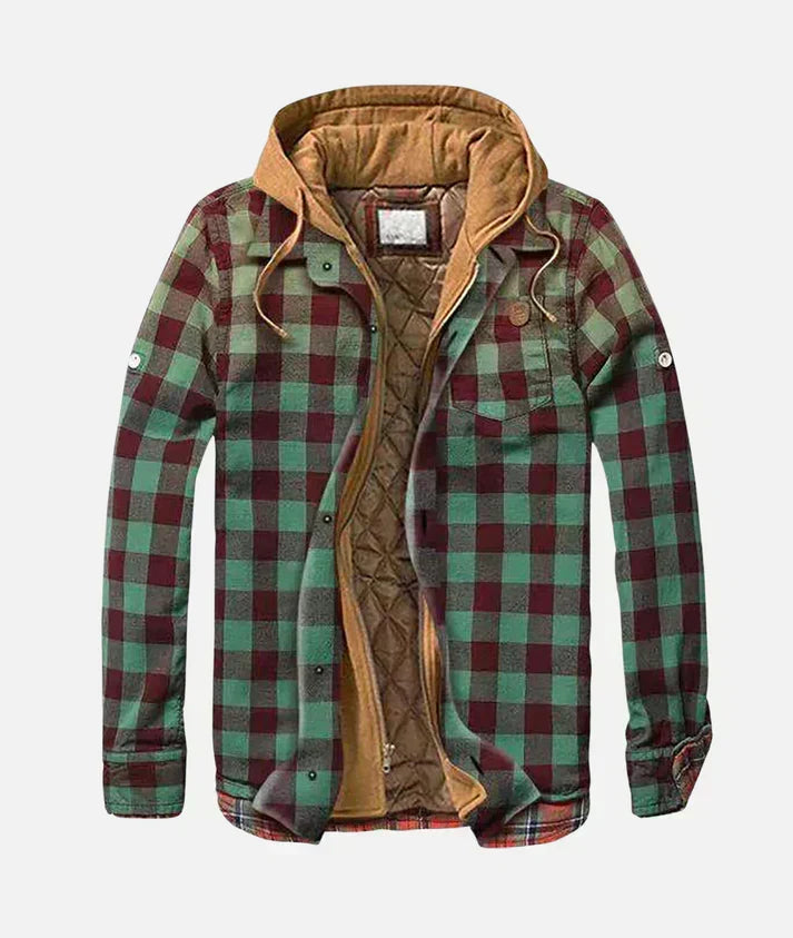 Stylish men's patchwork vest with a modern check pattern. A versatile gilet for casual layering & urban fashion.