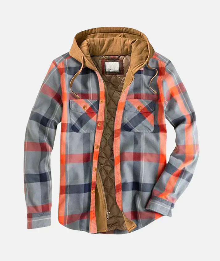 Fashionable men's gilet with a distinctive patchwork check pattern. Perfect versatile vest for stylish casual wear.