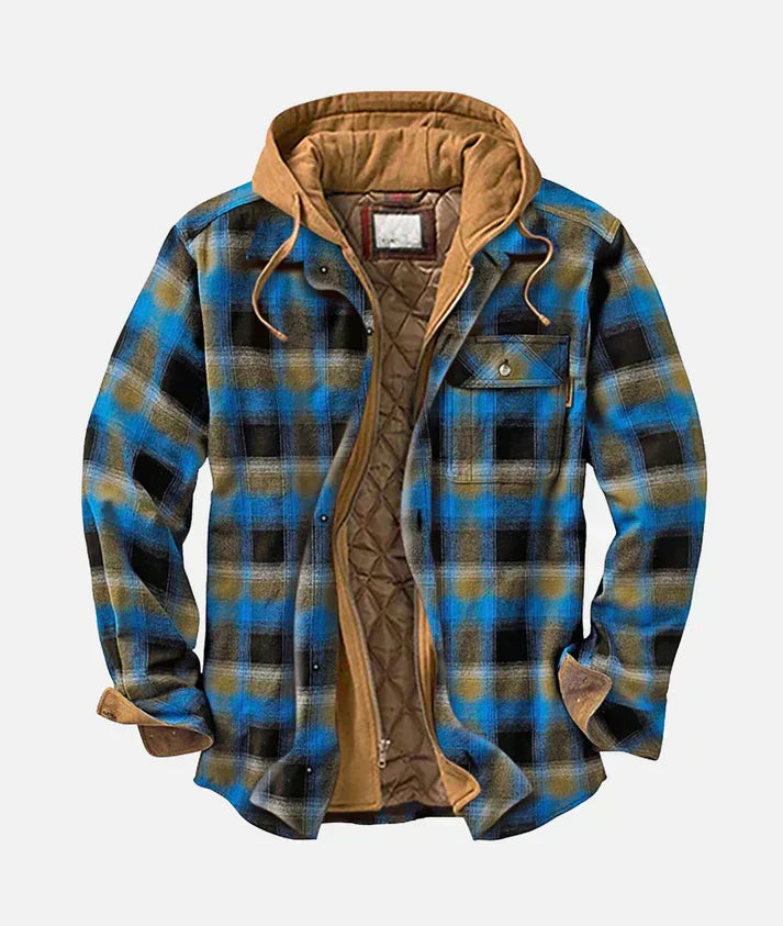 Modern men's patchwork check pattern vest, ideal for stylish layering. This gilet offers unique design & comfort.