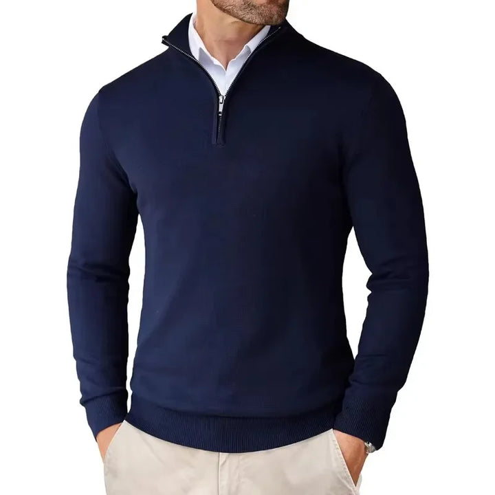 Men's versatile quarter-zip pullover, long sleeve, perfect for smart casual outfits and modern style.