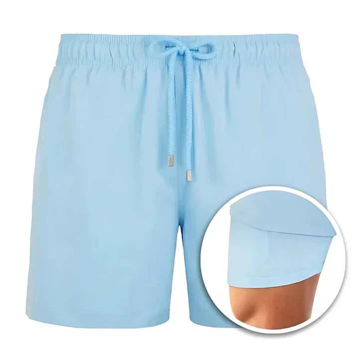 Men's quick-dry swimwear shorts from back, showing pocket detail. Essential for summer & pool.